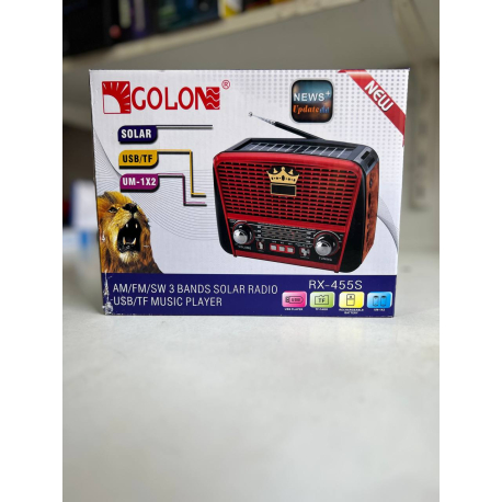 А804Радіоприймач Golon RX-455S USB / акумулятор сонячна панель FM радіо